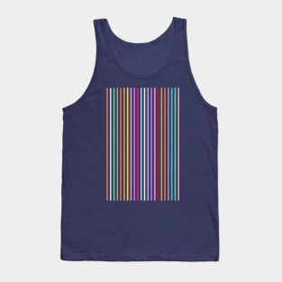 Vertical multicolored thin stripes Pattern Tank Top